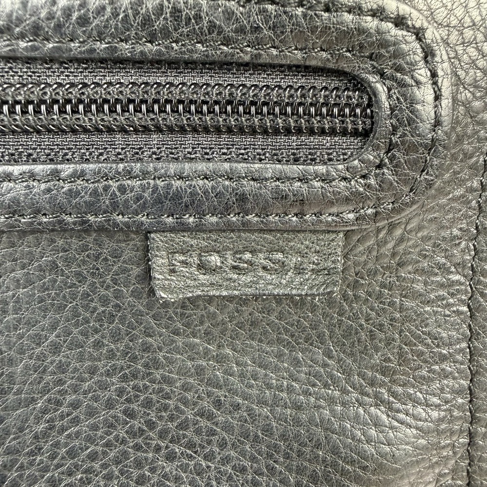 Fossil Crossbody Bag Black Leather Handbag Organizer Travel Classic City Chic - Picture 2 of 10
